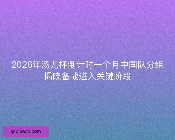 2026年汤尤杯倒计时一个月中国队分组揭晓备战进入关键阶段