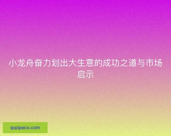 小龙舟奋力划出大生意的成功之道与市场启示